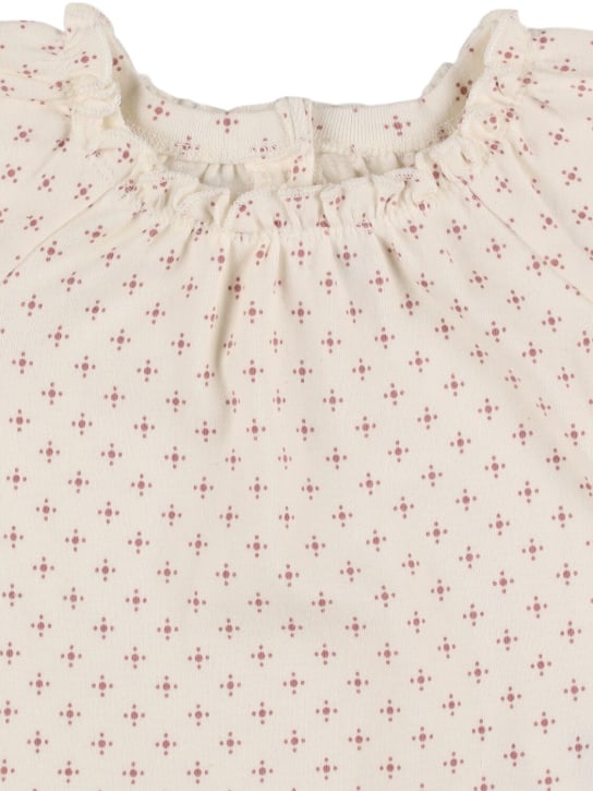 Bonpoint: T-shirt & pantalon en coton imprimé - Rose Foncé - kids-girls_1 | Luisa Via Roma