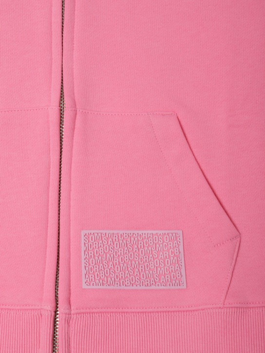 Marc Jacobs: Hooded cotton zip-up sweatshirt - Pink - kids-girls_1 | Luisa Via Roma