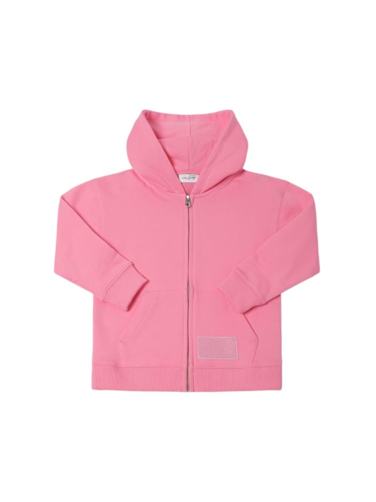 Marc Jacobs: Hooded cotton zip-up sweatshirt - Pink - kids-girls_0 | Luisa Via Roma
