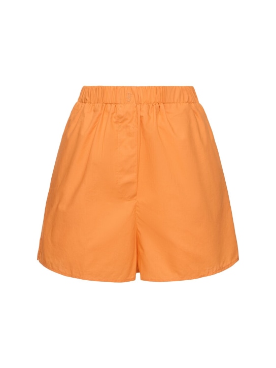 The Frankie Shop: Lui organic cotton poplin boxer shorts - Orange - women_0 | Luisa Via Roma