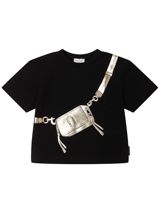 Marc Jacobs: T-shirt in jersey di misto cotone con stampa - kids-girls_0 | Luisa Via Roma