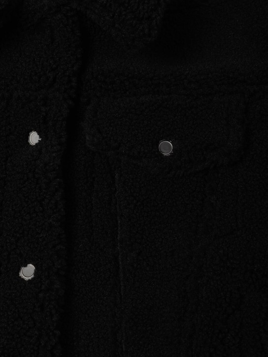 Marc Jacobs: 폴리 인조 시어링 재킷 - 블랙 - kids-boys_1 | Luisa Via Roma