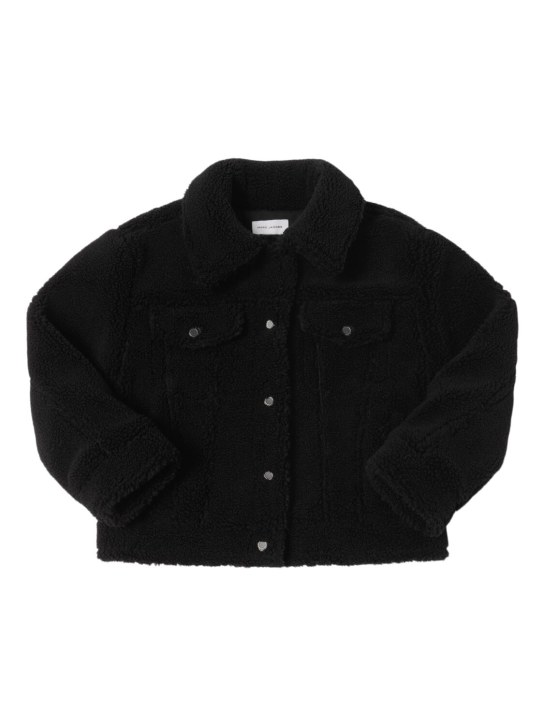Marc Jacobs: Poly faux shearling jacket - Siyah - kids-boys_0 | Luisa Via Roma