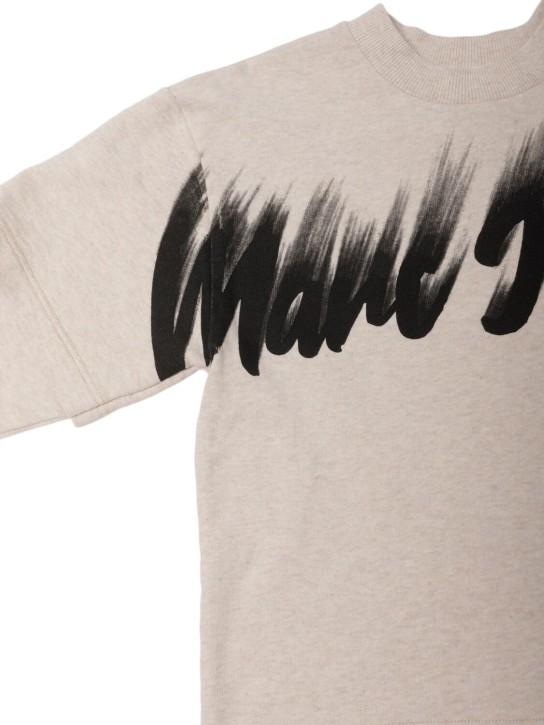 Marc Jacobs: Sweat-shirt en coton imprimé à col ras-du-cou - Beige - kids-boys_1 | Luisa Via Roma