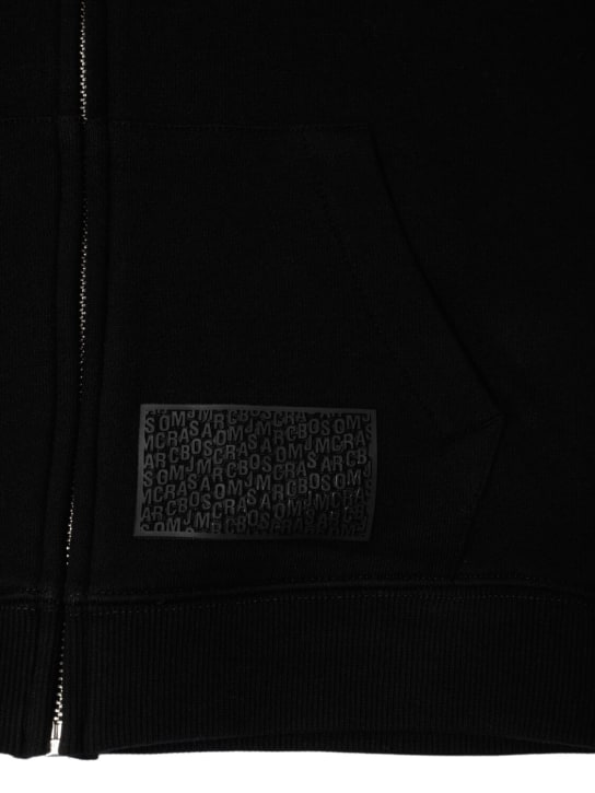 Marc Jacobs: Sweat-shirt zippé en coton à capuche - Noir - kids-girls_1 | Luisa Via Roma