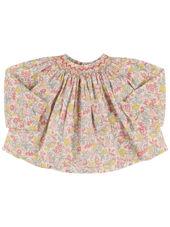 Bonpoint: Camisa de popelina de algodón estampada - Multicolor - kids-girls_0 | Luisa Via Roma