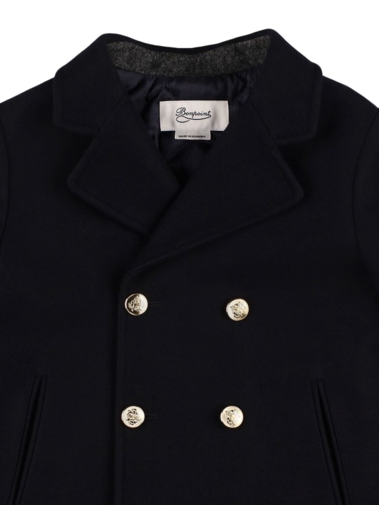 Bonpoint: Manteau en laine mélangée à double boutonnage - Bleu Foncé - kids-girls_1 | Luisa Via Roma