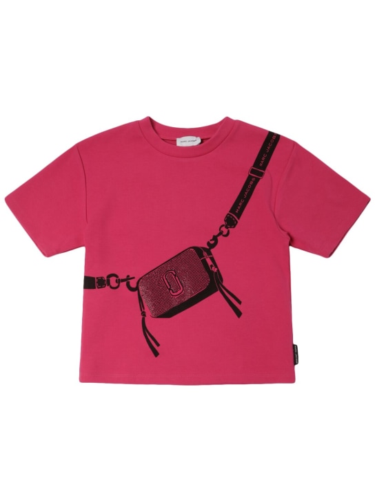 Marc Jacobs: T-shirt in jersey di misto cotone con stampa - kids-girls_0 | Luisa Via Roma