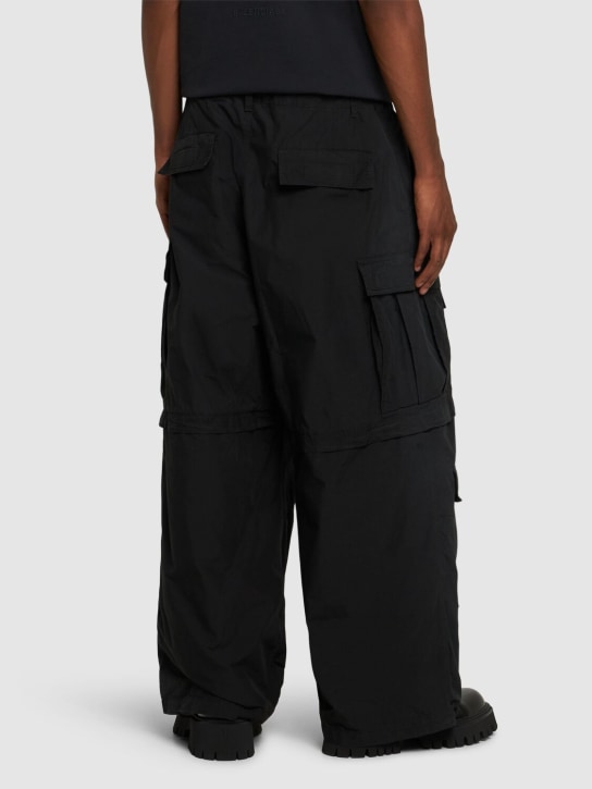 Balenciaga: Large cotton blend cargo pants - Black - men_2 | Luisa Via Roma