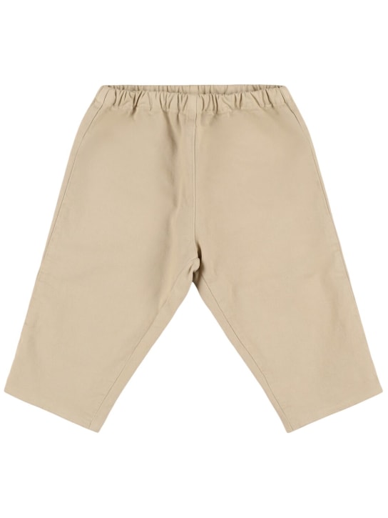 Bonpoint: Cotton gabardine pants - Beige - kids-boys_0 | Luisa Via Roma