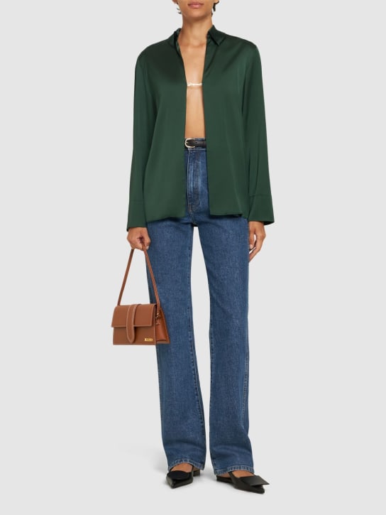 Jacquemus: La Chemise Notte satin open shirt - women_1 | Luisa Via Roma