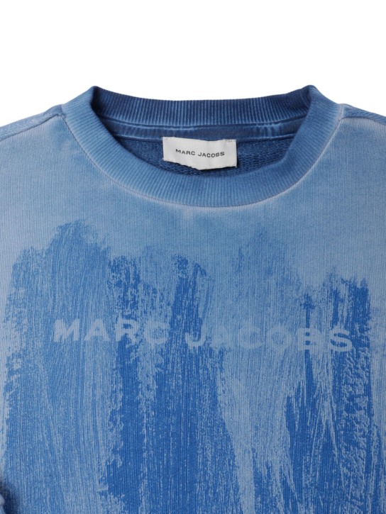 Marc Jacobs: Sudadera de algodón con logo - Azul - kids-boys_1 | Luisa Via Roma