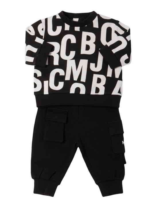 Marc Jacobs: コットンスウェットシャツ＆スウェットパンツ - ホワイト/ブラック - kids-boys_0 | Luisa Via Roma