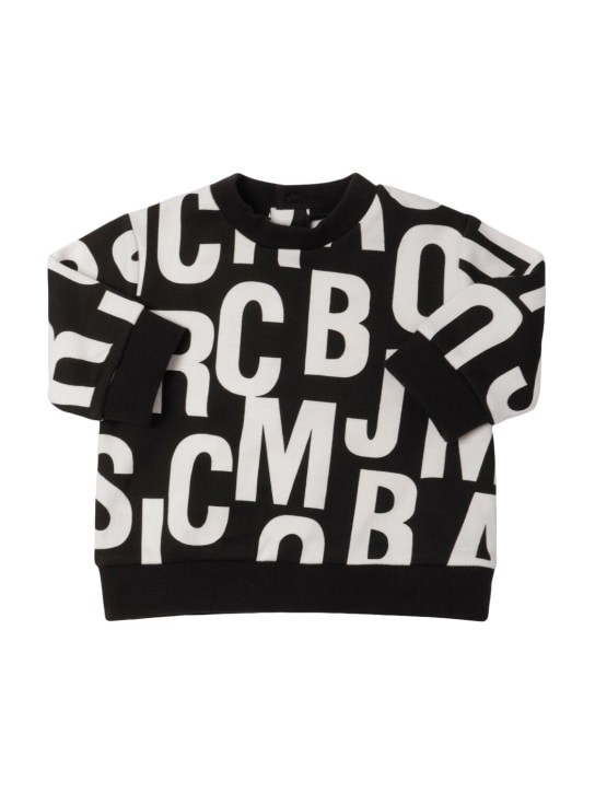 Marc Jacobs: Sweat-shirt & pantalon en coton - Blanc/Noir - kids-boys_1 | Luisa Via Roma