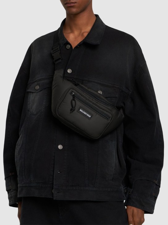 Balenciaga: Explorer belt bag - Black - men_1 | Luisa Via Roma