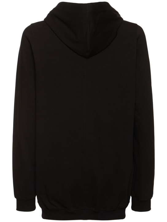 Rick Owens: Hoodie cotton jersey sweatshirt - Black - men_4 | Luisa Via Roma