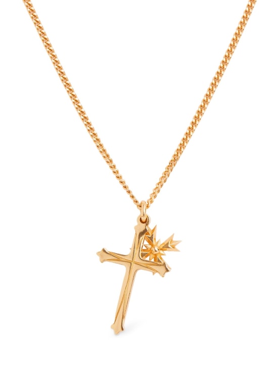 Emanuele Bicocchi: Halskette „Gold EB Crest & Cross“ - Gold - men_0 | Luisa Via Roma