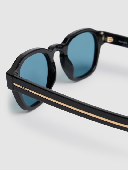 Prada: Square acetate sunglasses - Black/Blue - men_3 | Luisa Via Roma