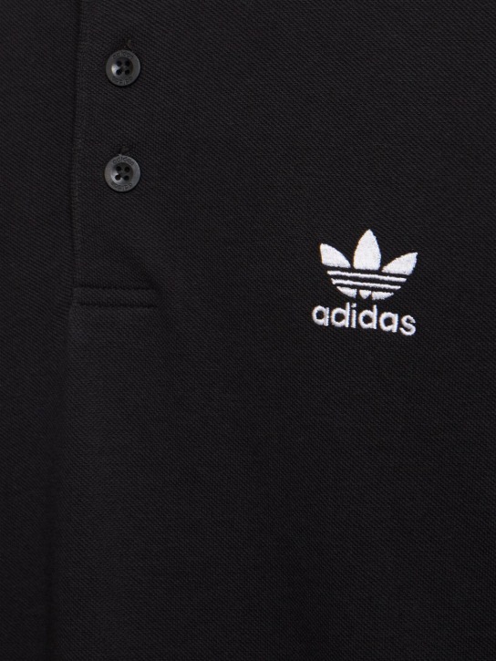 adidas Originals: 3-Stripe cotton polo - Black/White - men_1 | Luisa Via Roma