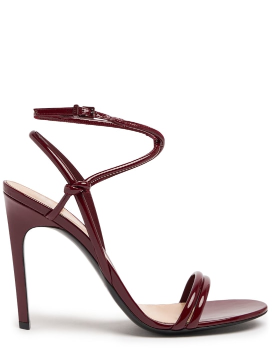 Gucci: Sandales à brides en cuir verni 105 mm - Rosso Ancora - women_0 | Luisa Via Roma