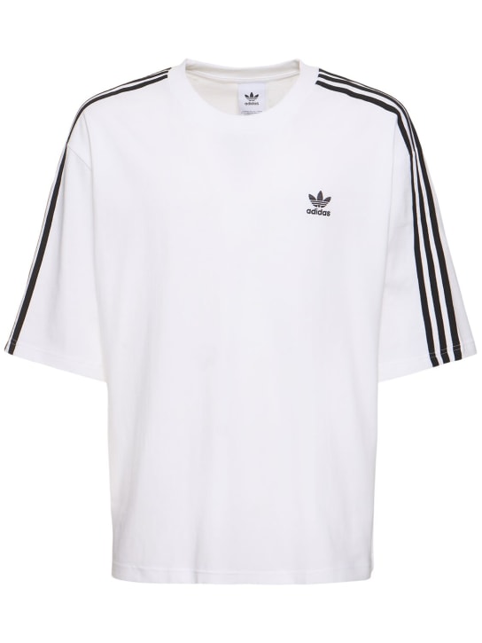 adidas Originals: T-shirt oversize - Blanc/Noir - men_0 | Luisa Via Roma