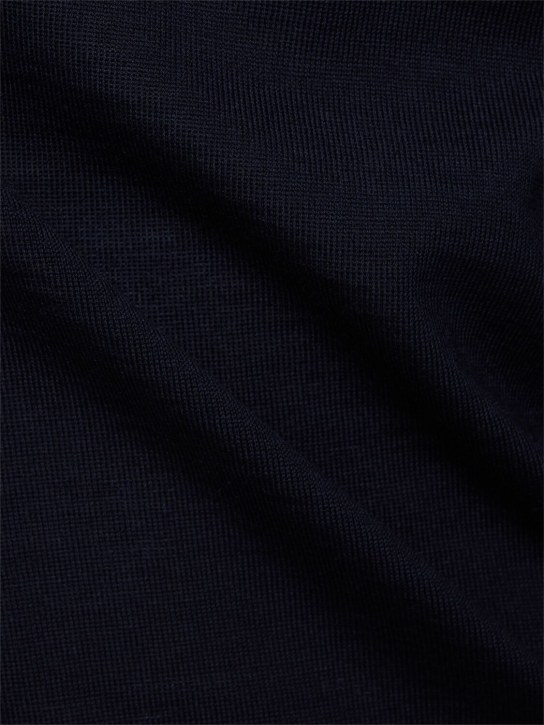 Boss: Leno wool knit sweater - Dark Blue - men_1 | Luisa Via Roma