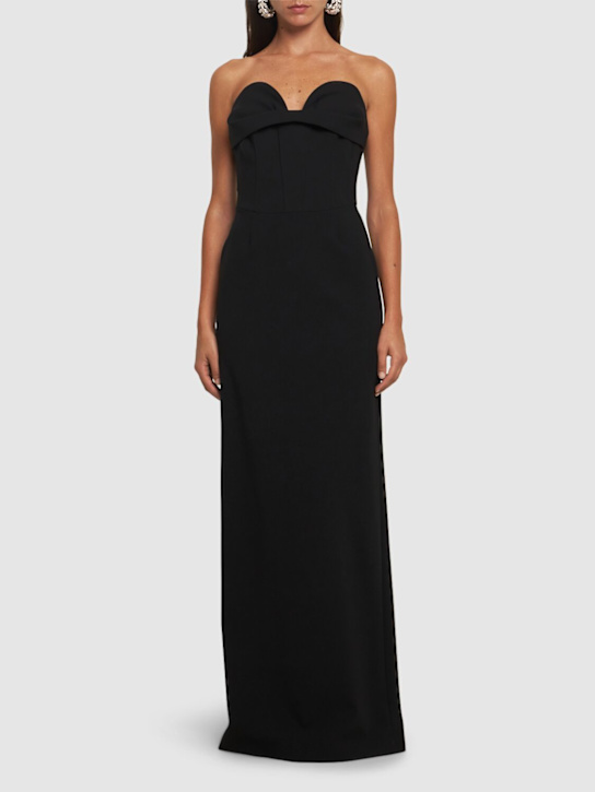 Magda Butrym: Strapless wool blend long dress - women_1 | Luisa Via Roma