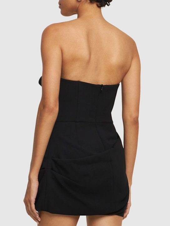 Magda Butrym: Strapless wool blend mini dress - Black - women_2 | Luisa Via Roma