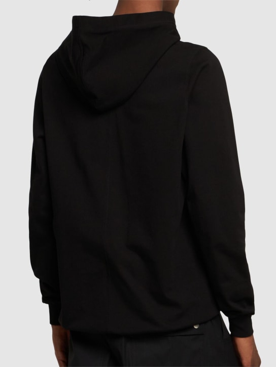 Rick Owens: Hoodie cotton jersey sweatshirt - Black - men_2 | Luisa Via Roma