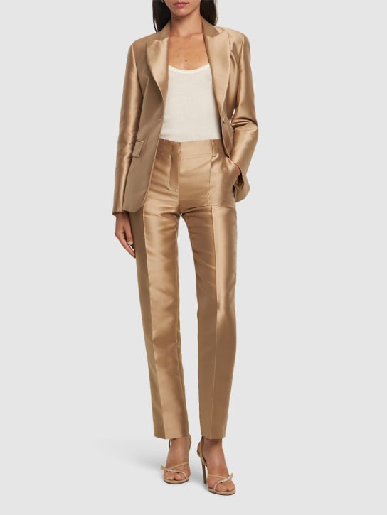 Alberta Ferretti: Tailored satin straight pants - women_1 | Luisa Via Roma