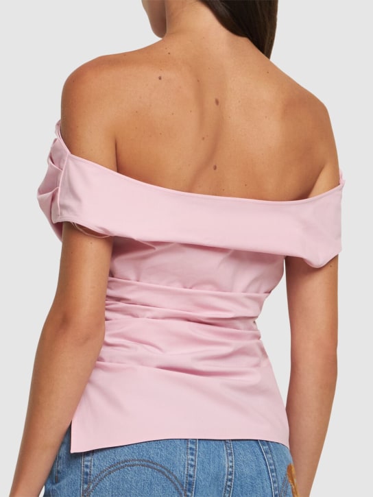 Magda Butrym: Draped cotton jersey top - women_2 | Luisa Via Roma