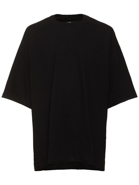 Rick Owens: T-shirt Tommy T in in jersey di cotone - Nero - men_0 | Luisa Via Roma