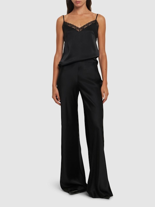 Alberta Ferretti: Satin flared pants - women_1 | Luisa Via Roma