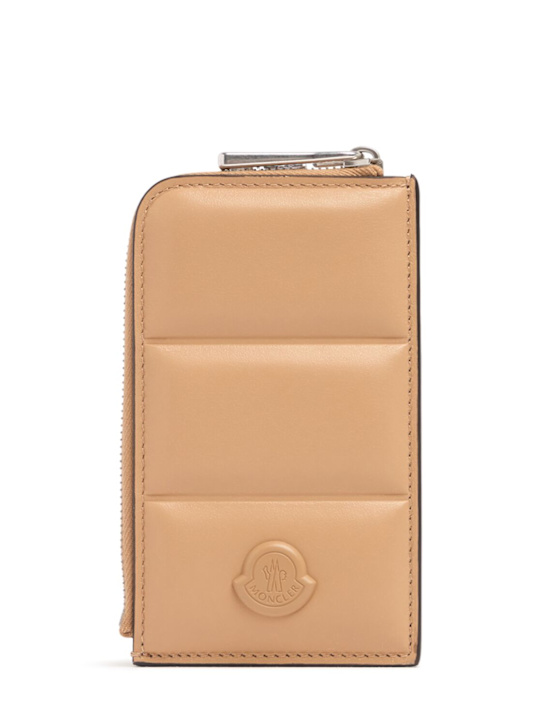 Moncler: Flat leather card holder - men_0 | Luisa Via Roma