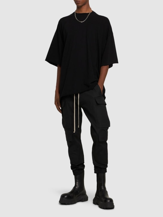 Rick Owens: T-shirt Tommy T in in jersey di cotone - Nero - men_1 | Luisa Via Roma