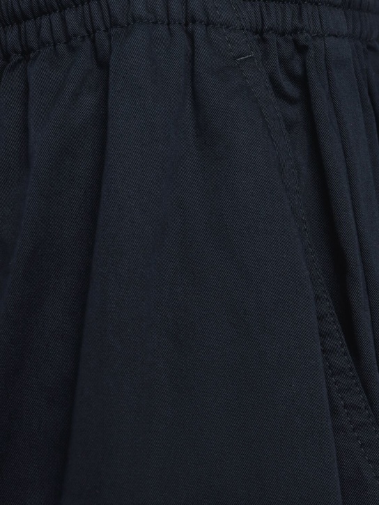 Balenciaga: 棉质斜纹阔腿裤 - 海军蓝 - women_4 | Luisa Via Roma