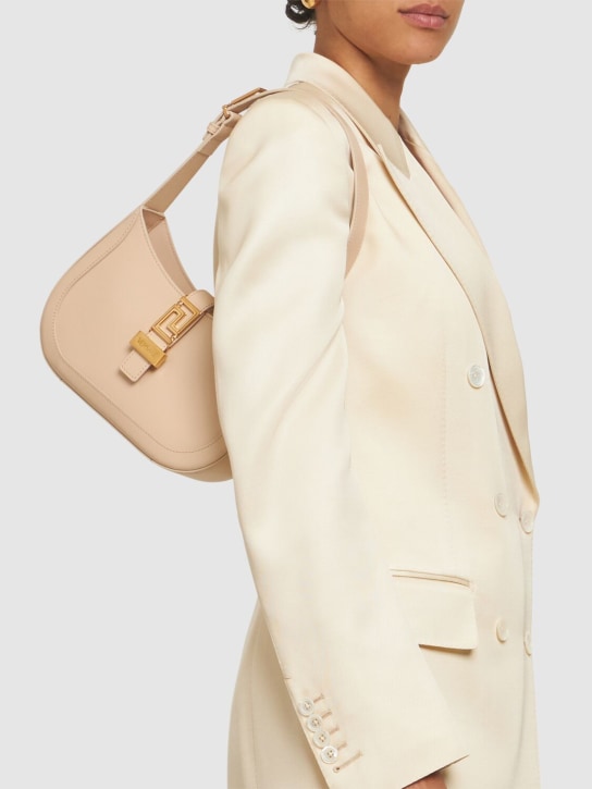 Versace: Small Greca Goddess hobo leather bag - Chiffon/Gold - women_1 | Luisa Via Roma