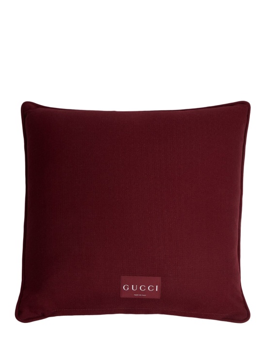 Gucci: Viskosekissen aus Gg-Jacquard - Rosso Ancora - ecraft_0 | Luisa Via Roma