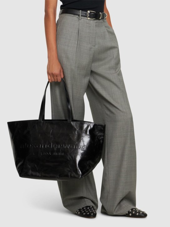 Alexander Wang: Punch crackle patent leather tote bag - Black - women_1 | Luisa Via Roma
