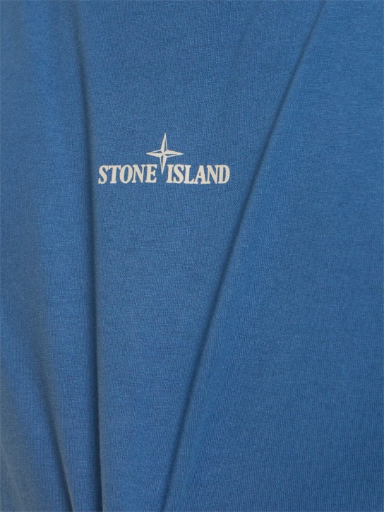Stone Island: Cotton short sleeve t-shirt - Bleu Foncé - men_1 | Luisa Via Roma