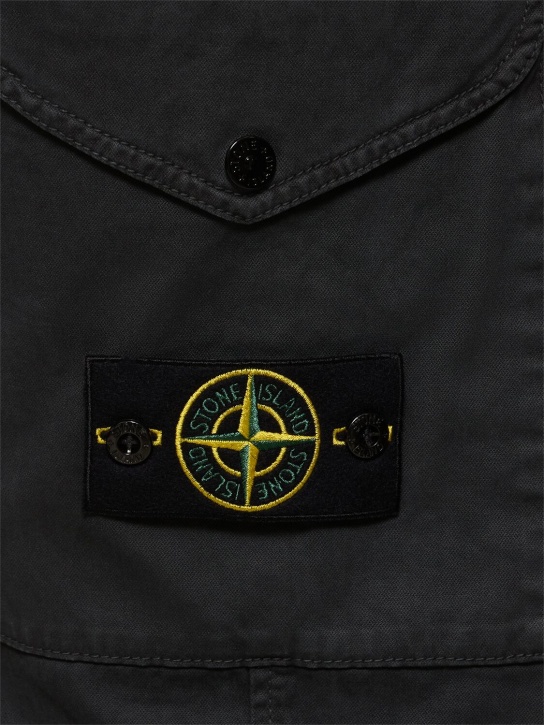 Stone Island: Tapered stretch cotton pants - Lead Grey - men_3 | Luisa Via Roma