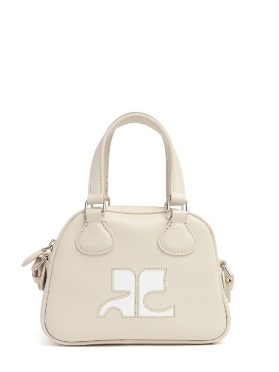 Courreges: Mini Reedition Bowling leather bag - White - women_0 | Luisa Via Roma