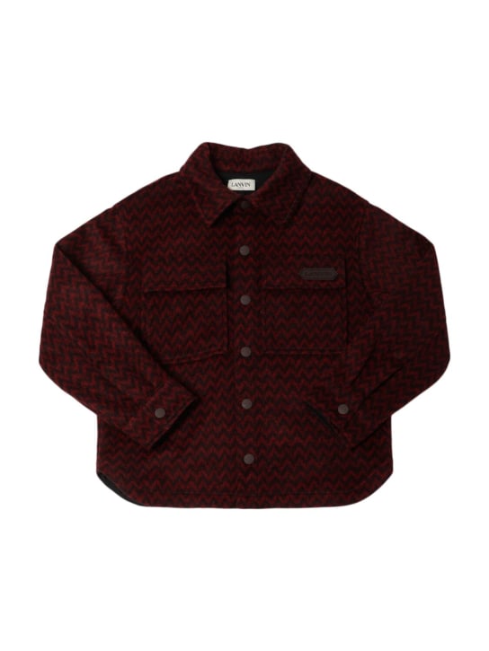 Lanvin: Wool blend shirt - Red/Brown - kids-boys_0 | Luisa Via Roma