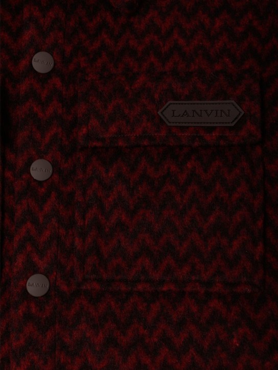 Lanvin: Wool blend shirt - Red/Brown - kids-boys_1 | Luisa Via Roma