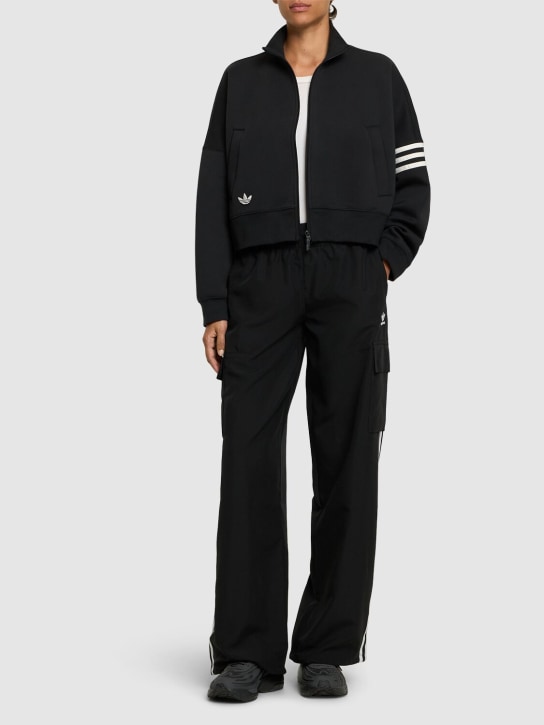 adidas Originals: 3 Stripes cargo pants - Black/White - women_1 | Luisa Via Roma