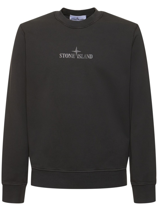 Stone Island: Crewneck sweatshirt - Lead Grey - men_0 | Luisa Via Roma
