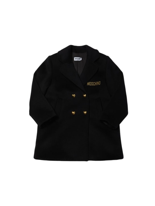 Moschino: Cappotto in misto lana - Nero - kids-girls_0 | Luisa Via Roma