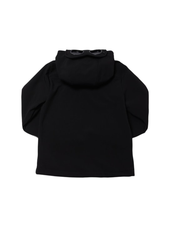 C.P. Company: Giacca in soft shell di poly / lenti e cappuccio - kids-boys_3 | Luisa Via Roma