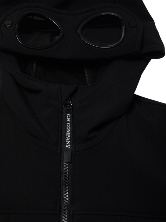 C.P. Company: Giacca in soft shell di poly / lenti e cappuccio - kids-boys_2 | Luisa Via Roma