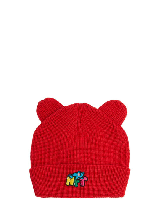 InBetweeners: Bear ears wool blend hat - Kırmızı - men_0 | Luisa Via Roma